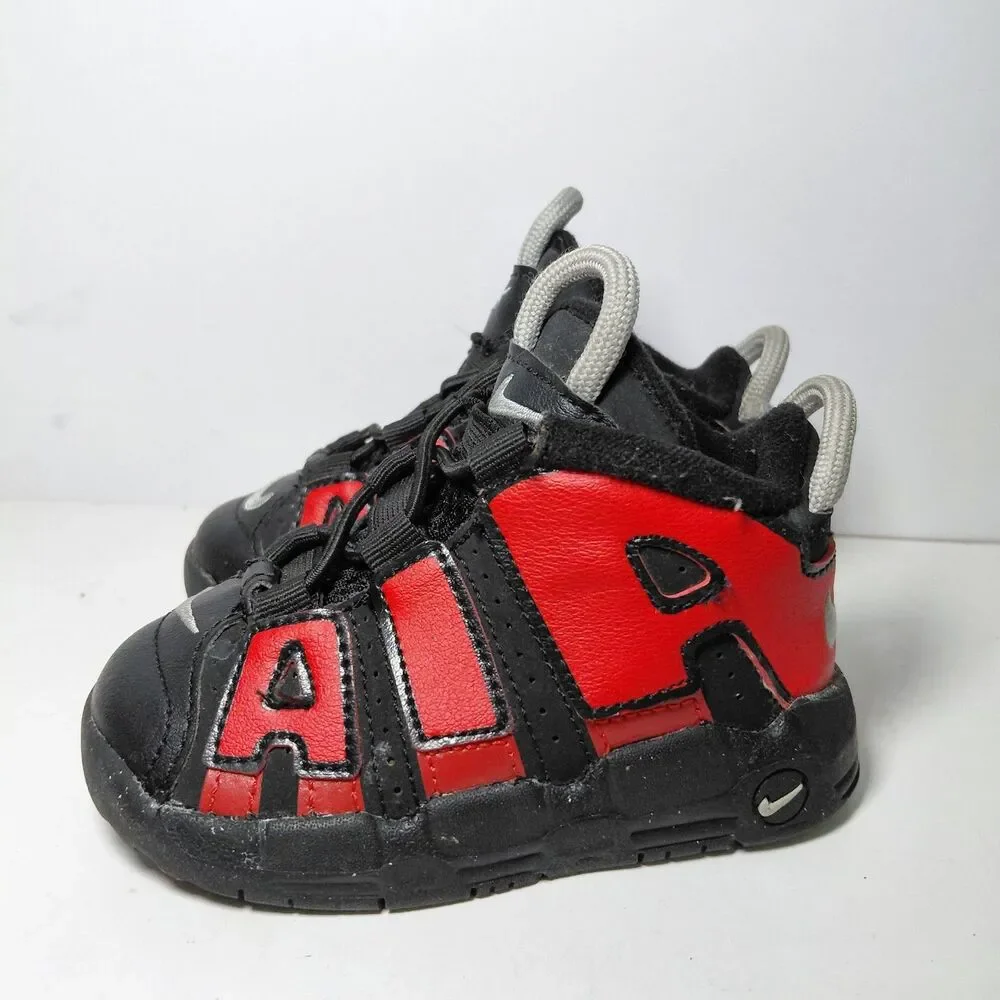 Nike Air More Uptempo Toddler Size 6C Comfy Sneakers Bred Shoes DM0020-001